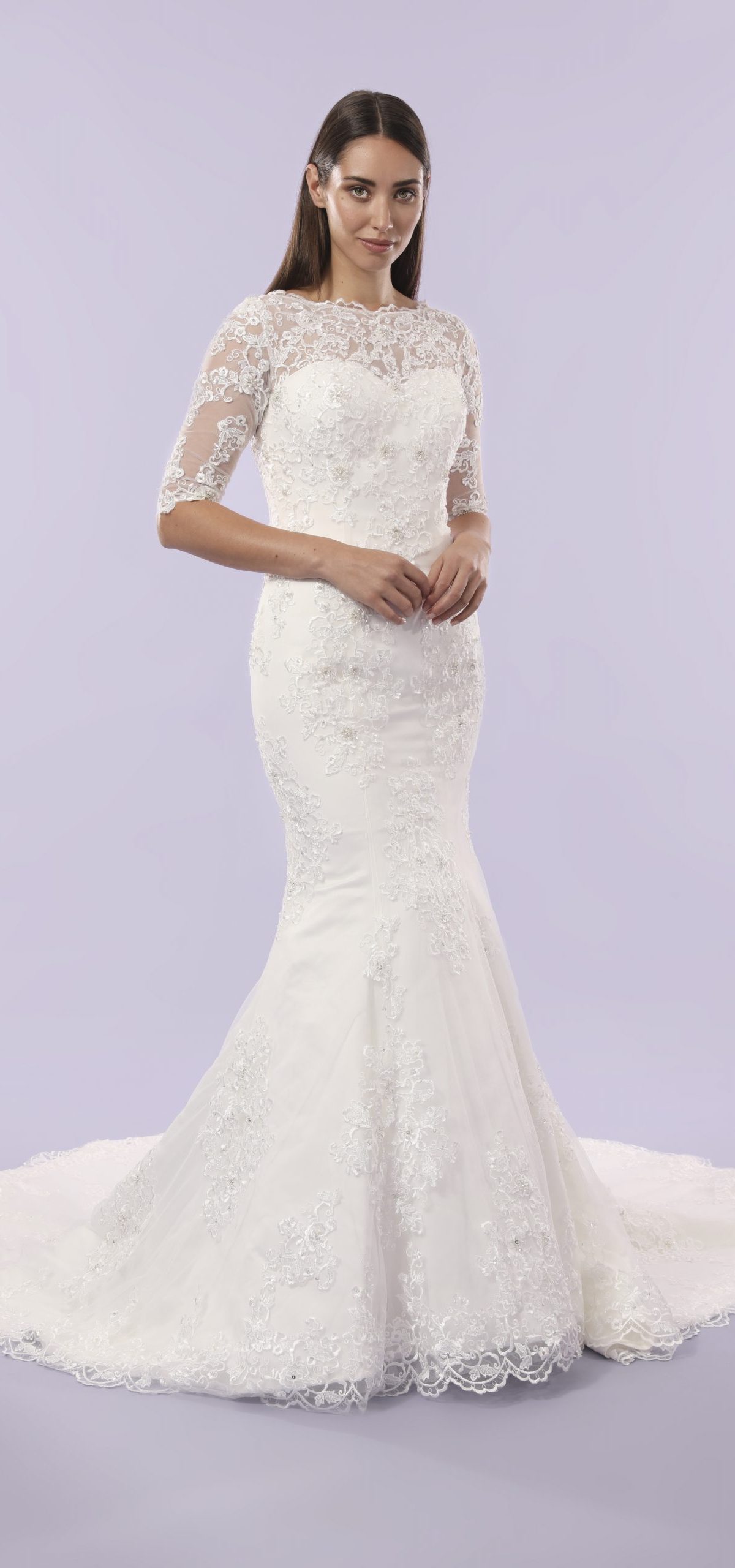 Victoria B - A lace fishtail gown