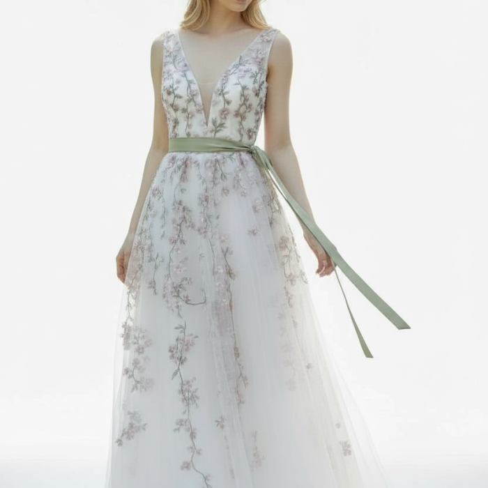 The Woods - a beautiful floral creation with tonal belt