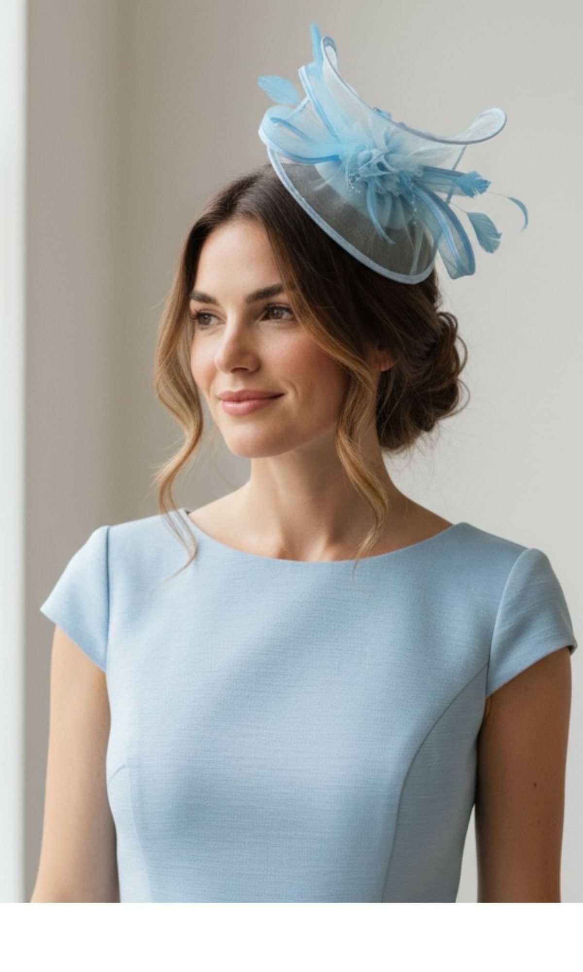 Organza Saucer & Feather Fascinator