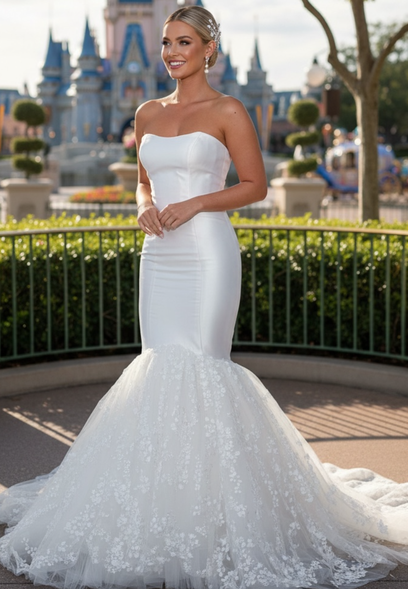 Forever In My Heart- a stunning mermaid creation in delightful Mikado satin and exquisite lace